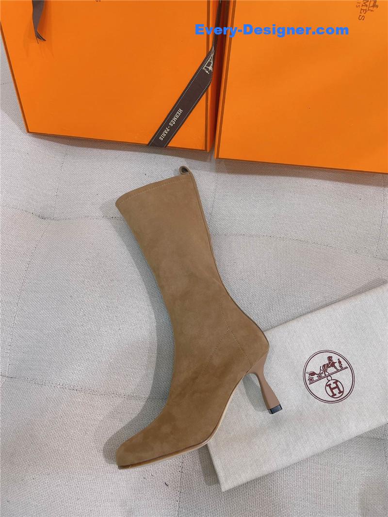 H**me5 stretch sheepskin high-heeled boots