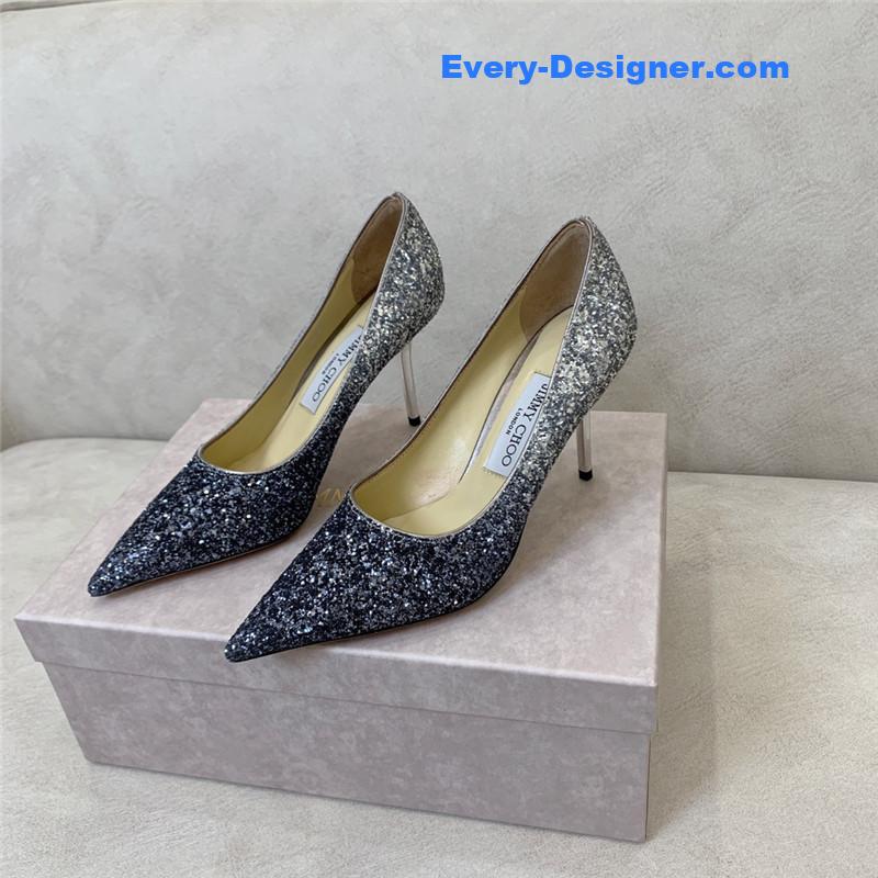 J1m*y Ch00 gradient stitching series high heels