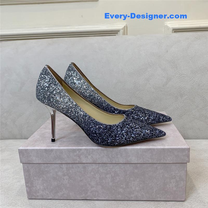 J1m*y Ch00 gradient stitching series high heels