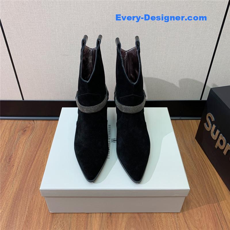 runello cinelli chunky heel boots