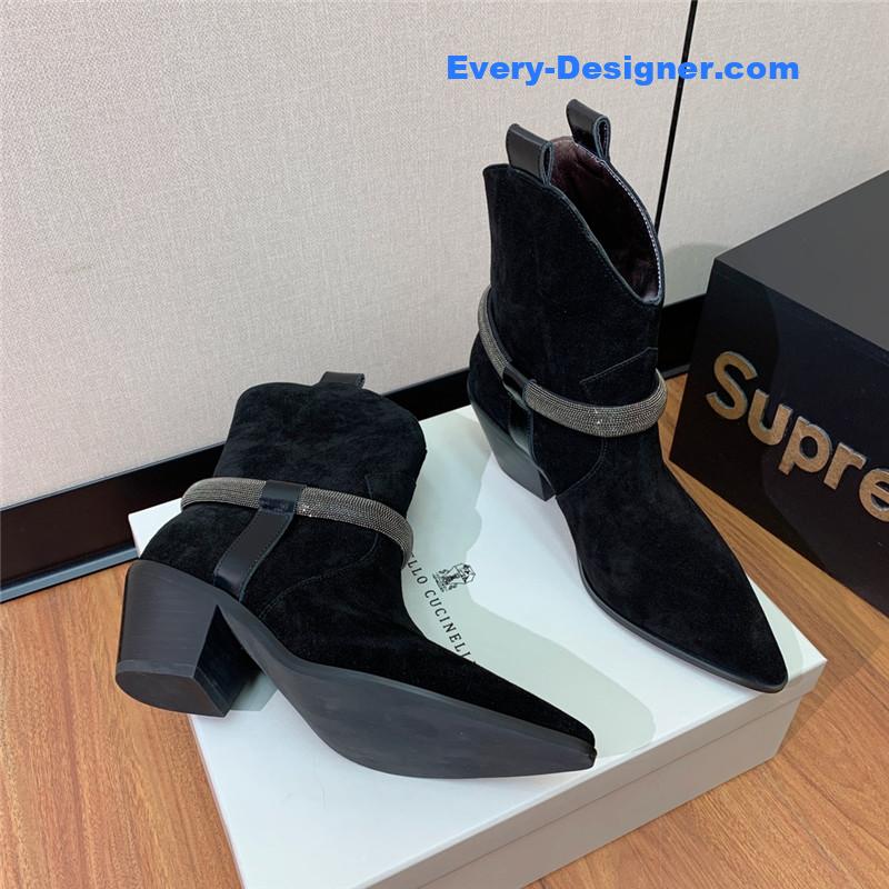 runello cinelli chunky heel boots