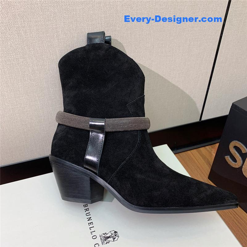 runello cinelli chunky heel boots