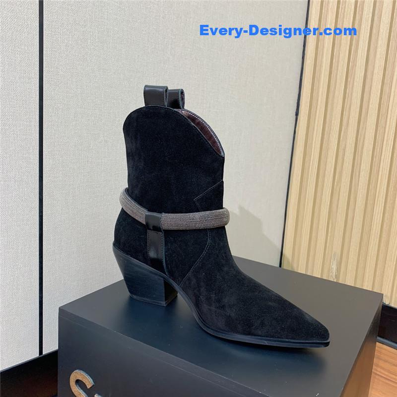 runello cinelli chunky heel boots