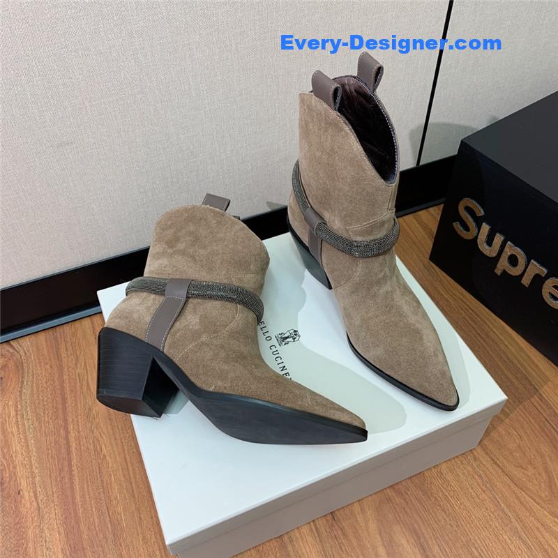 runello cinelli chunky heel boots