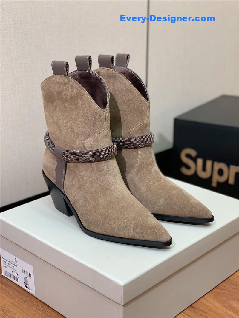 runello cinelli chunky heel boots