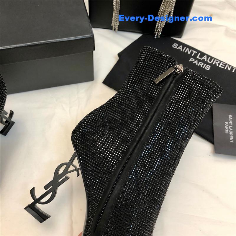 Sa1nt Lau*nt opyum crystal-embellished ankle boots