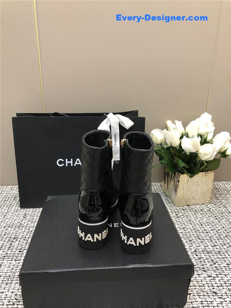 CC Xiaoxiang round toe thick heel short boots