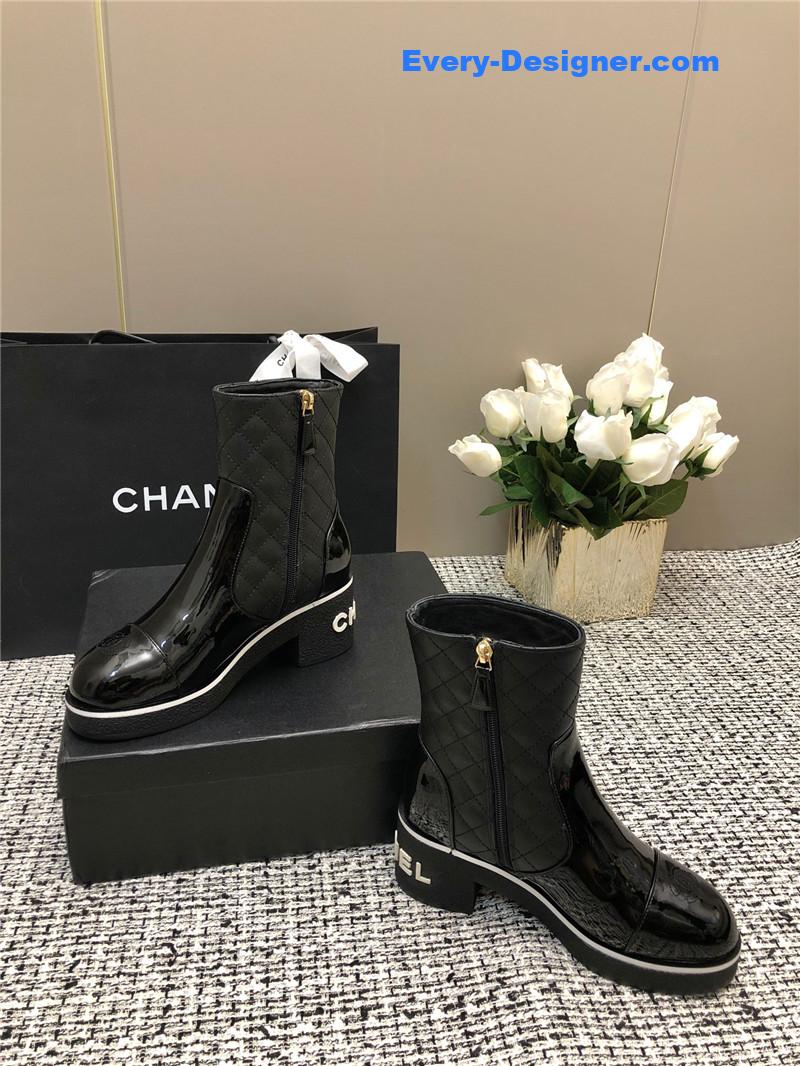 CC Xiaoxiang round toe thick heel short boots