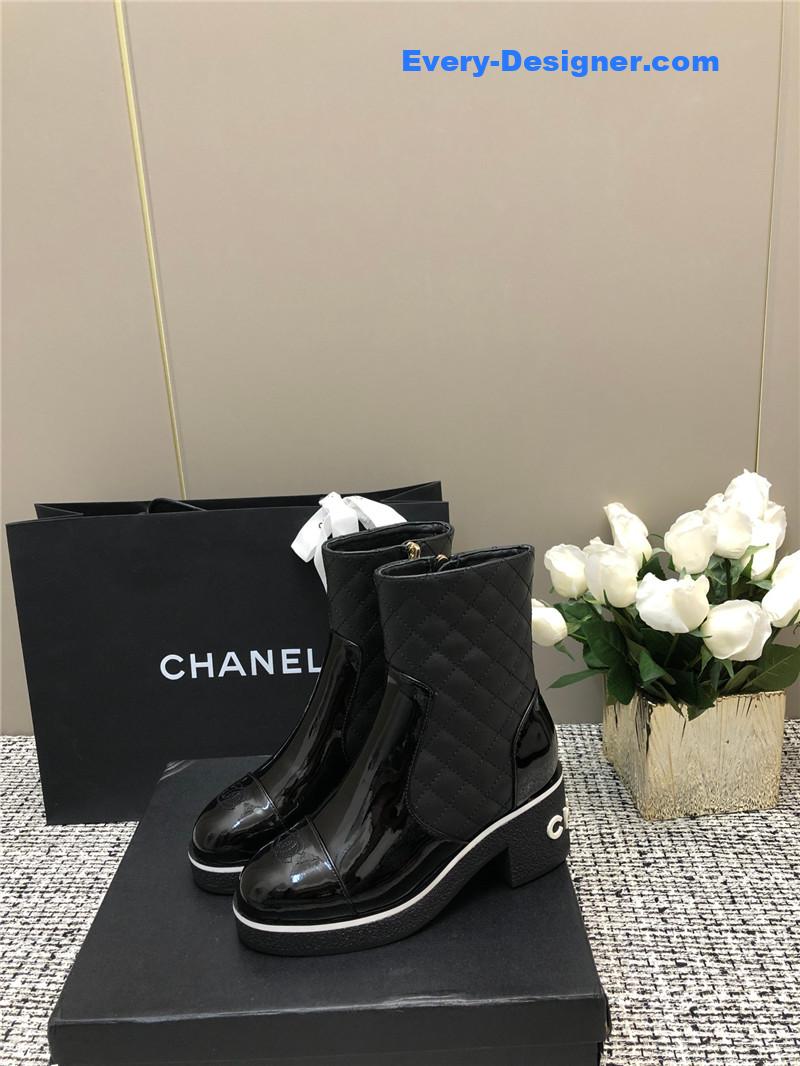 CC Xiaoxiang round toe thick heel short boots