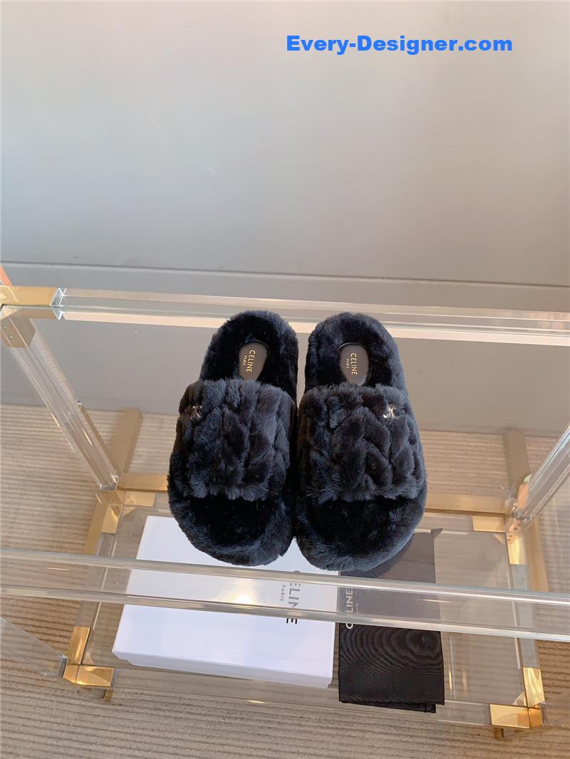 M1um1u new thick-soled furry slippers