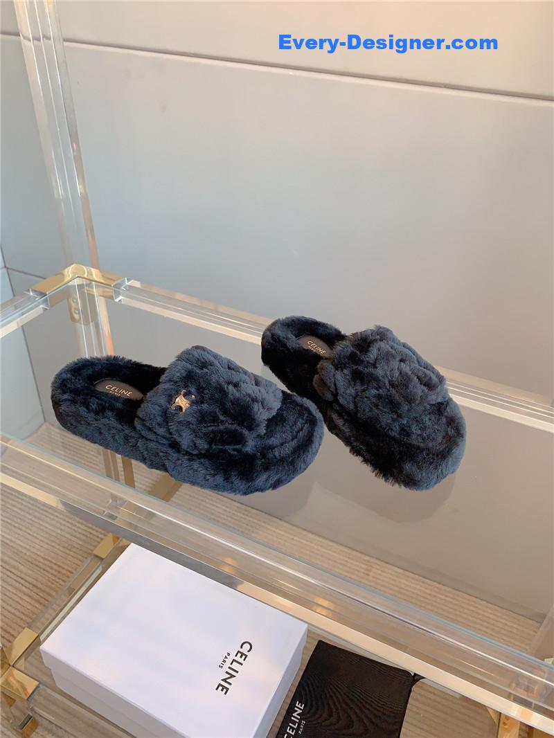 M1um1u new thick-soled furry slippers