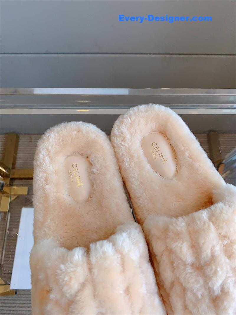 M1um1u new thick-soled furry slippers