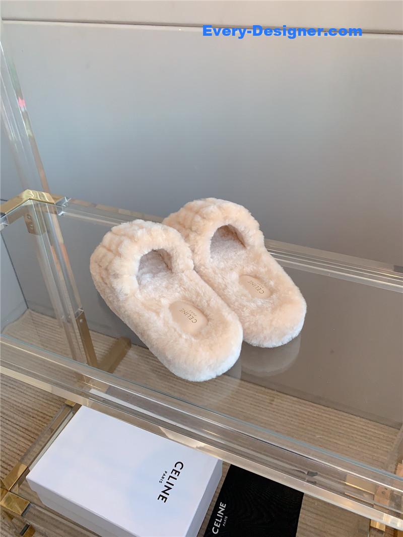 M1um1u new thick-soled furry slippers