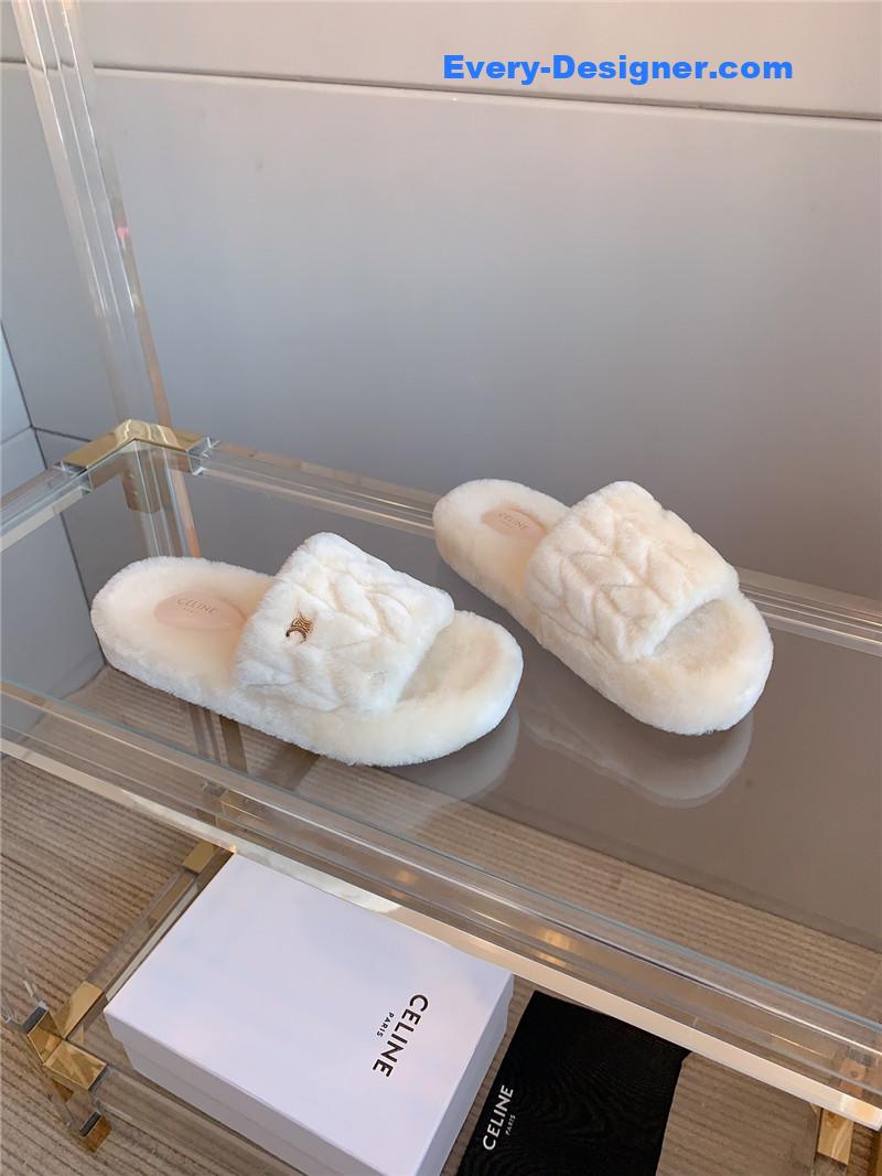 M1um1u new thick-soled furry slippers
