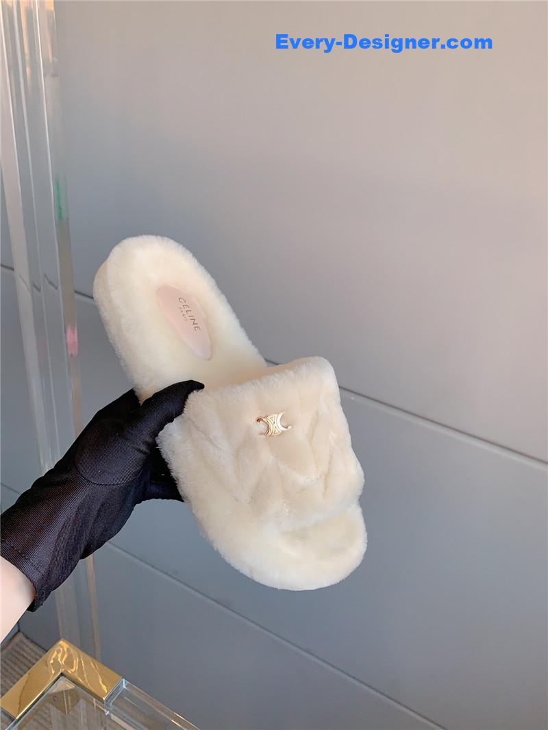 M1um1u new thick-soled furry slippers