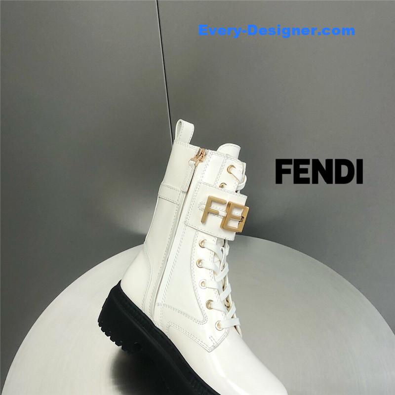 F**di metal logo martin boots short boots