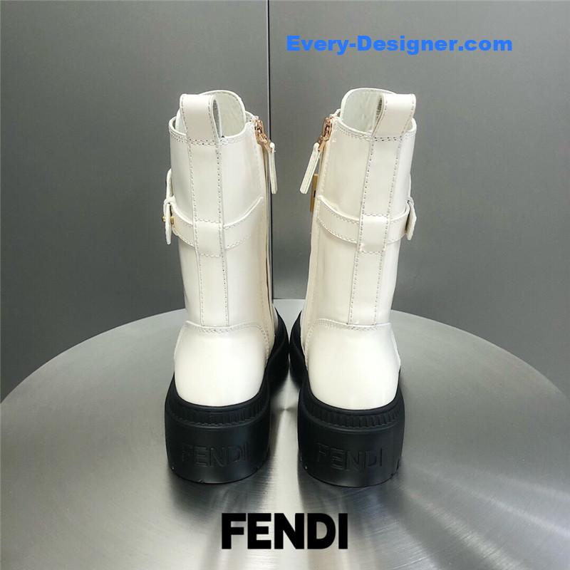 F**di metal logo martin boots short boots