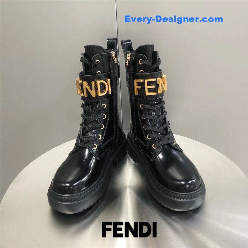 F**di metal logo martin boots short boots
