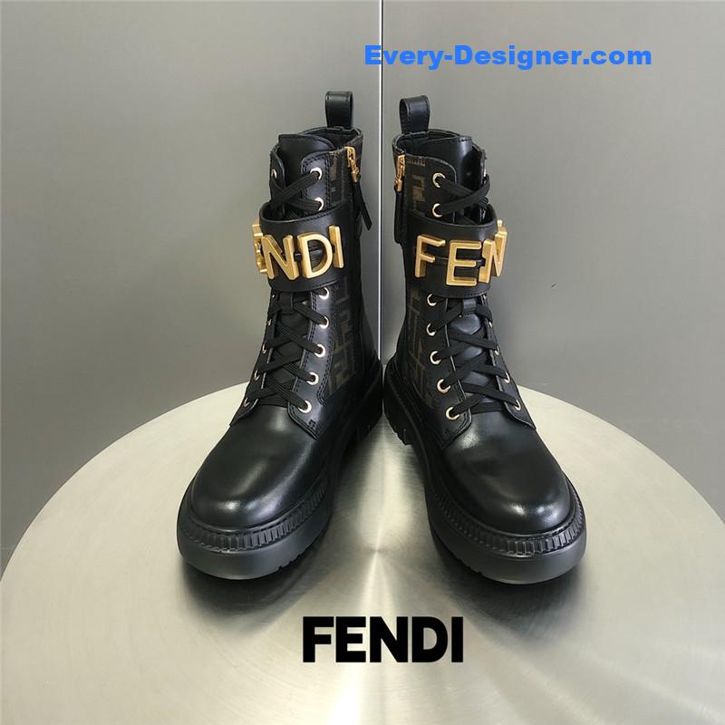 F**di metal logo martin boots short boots