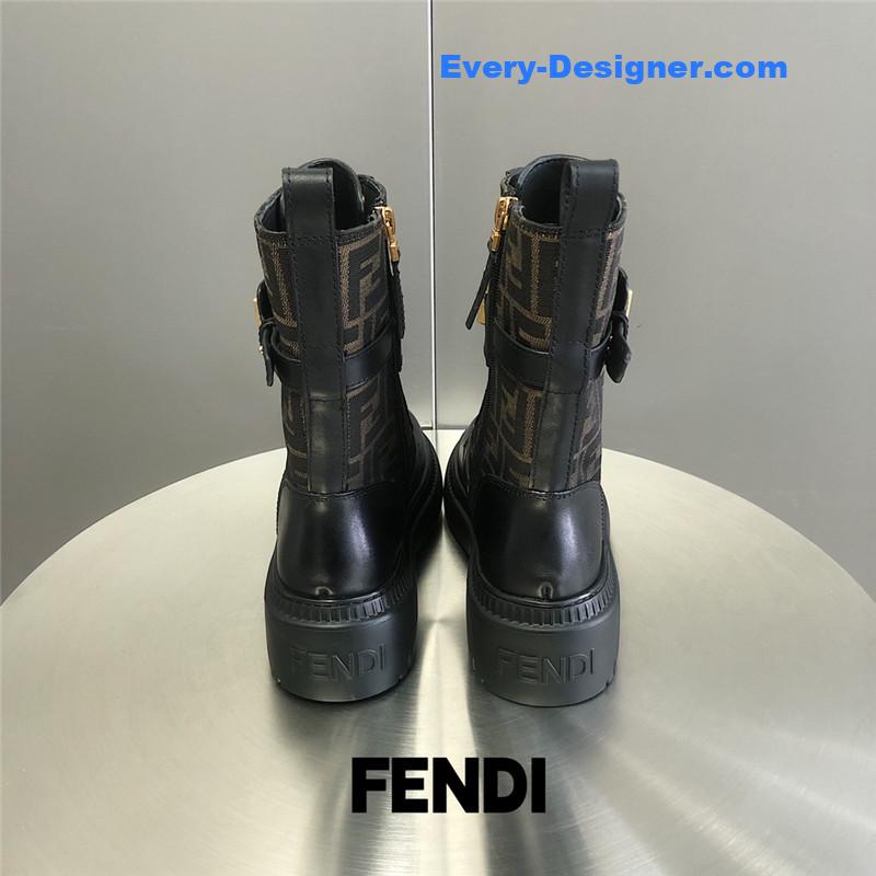 F**di metal logo martin boots short boots