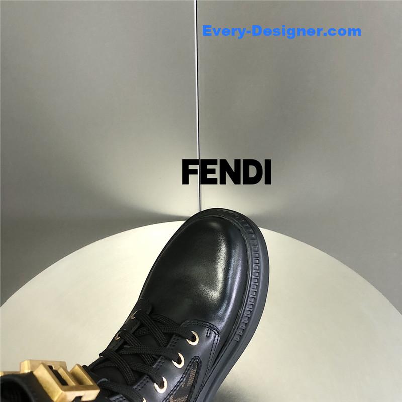 F**di metal logo martin boots short boots