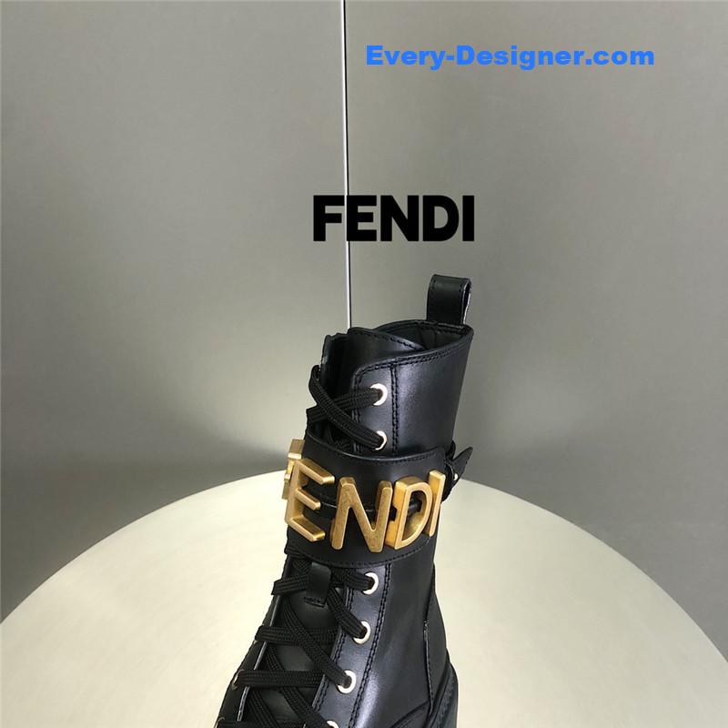 F**di metal logo martin boots short boots