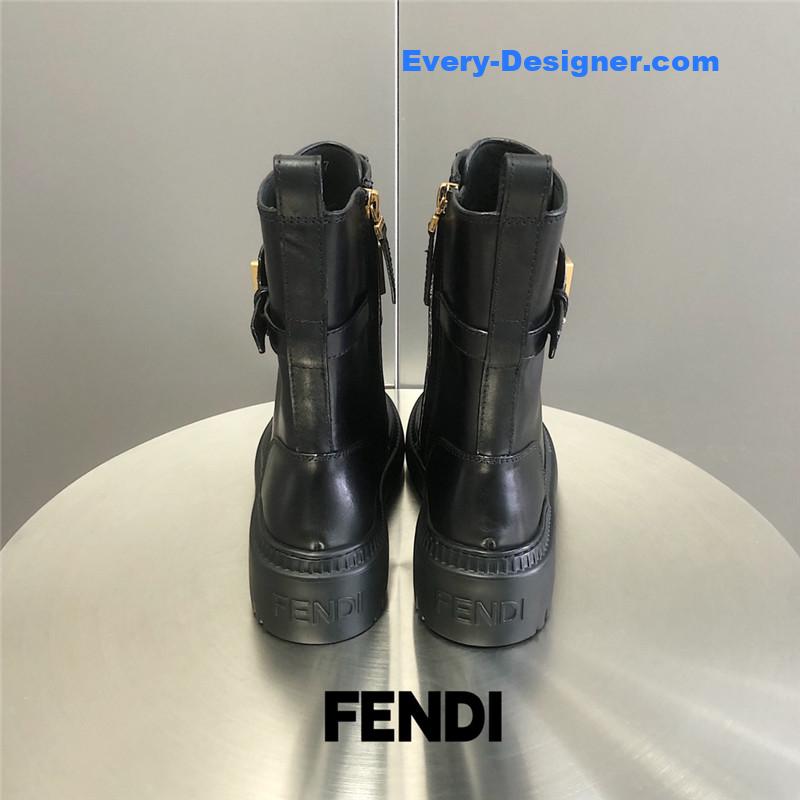 F**di metal logo martin boots short boots