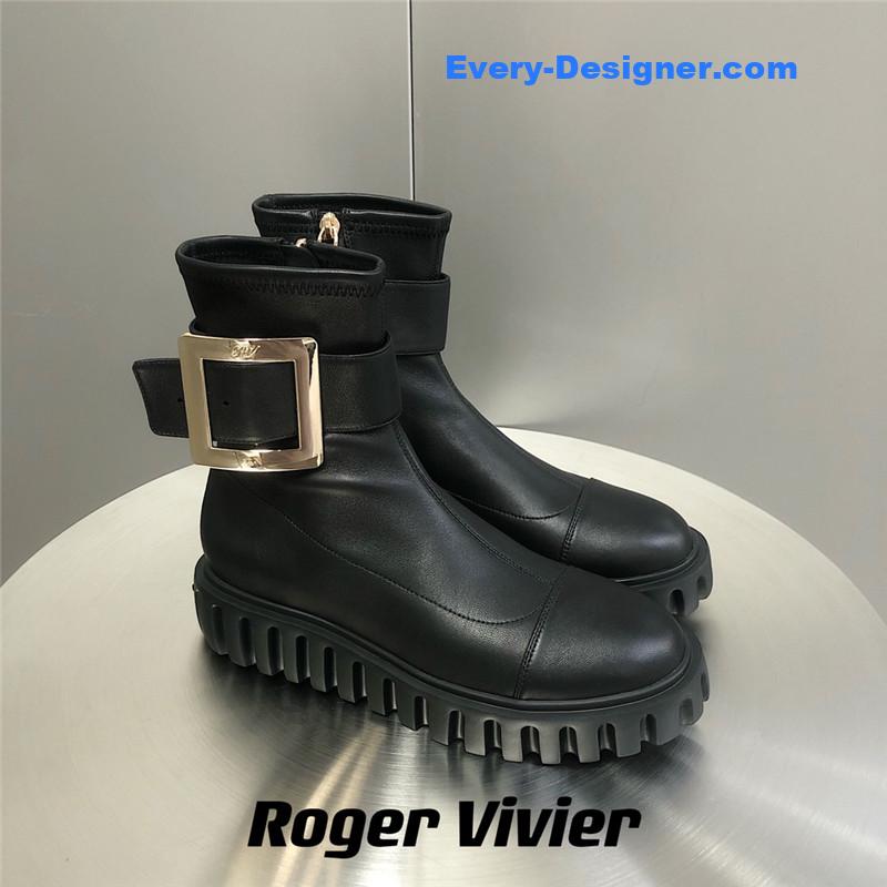 Roger vivor thick-soled stretch ankle boots