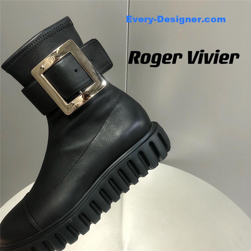 Roger vivor thick-soled stretch ankle boots