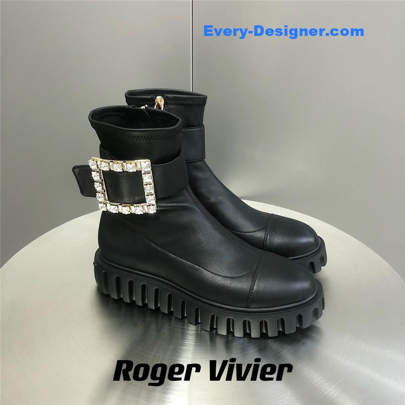 Roger vivor thick-soled stretch ankle boots