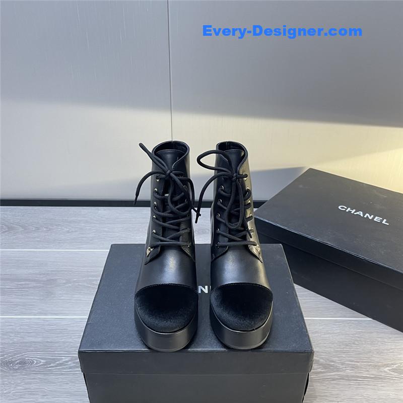 CC new double C color matching ankle boots for women