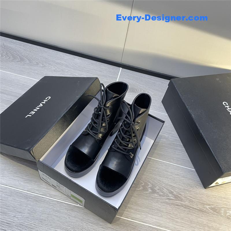 CC new double C color matching ankle boots for women