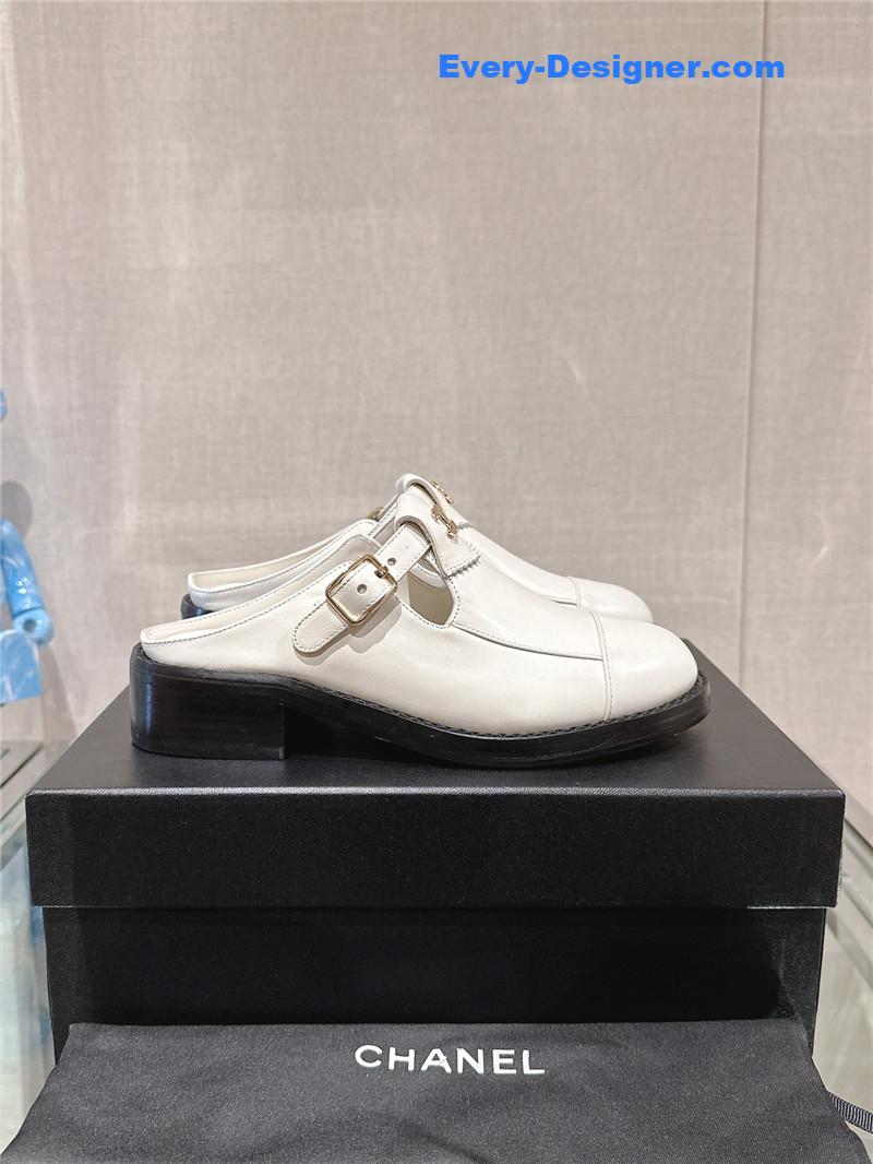 CC half slippers thick heel toe mules