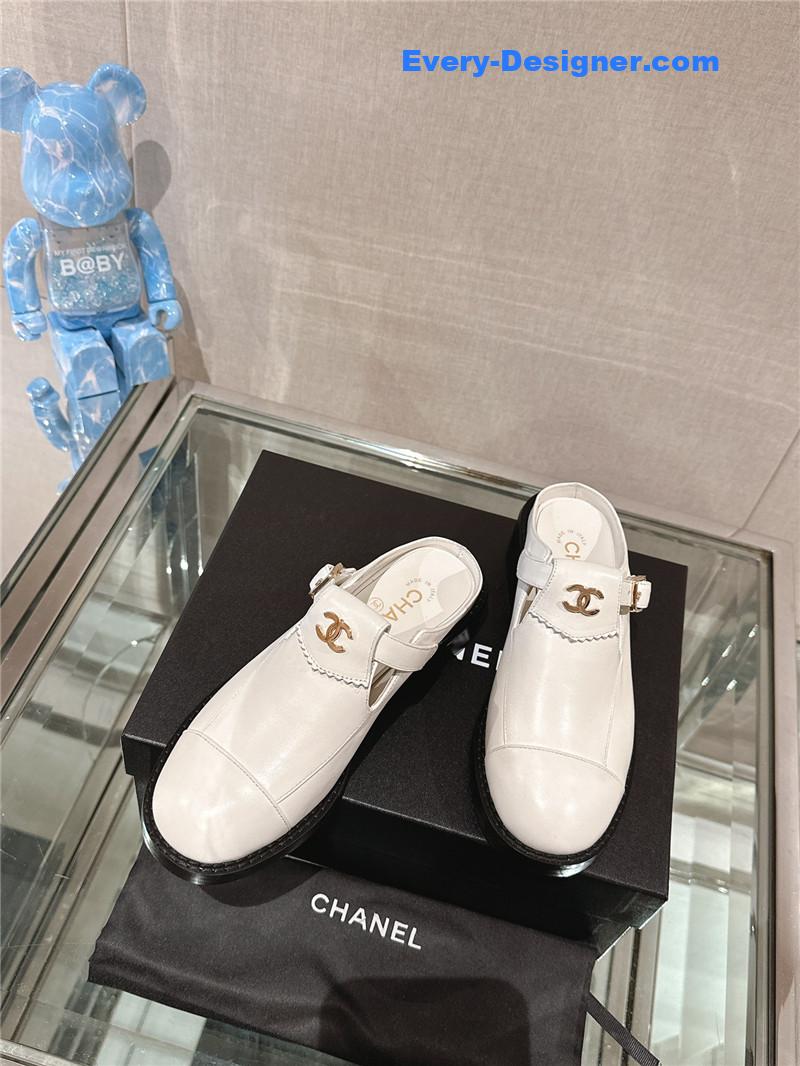 CC half slippers thick heel toe mules