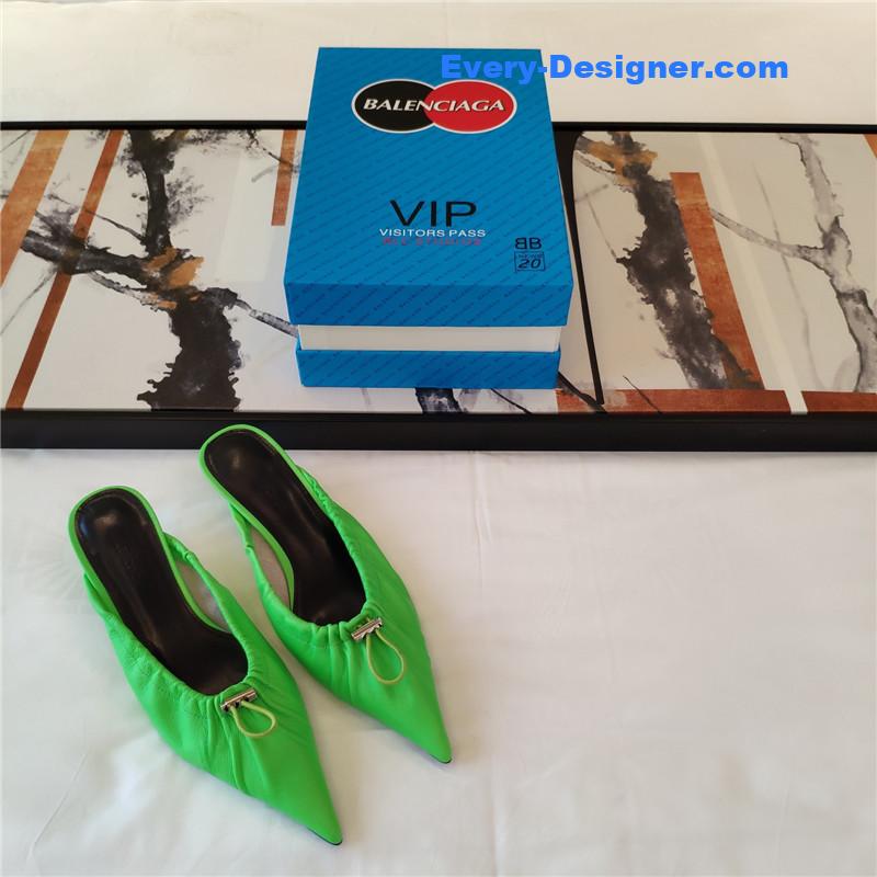 Ba1en*iaga’s new knife-heel kitten-heel elastic cuffed shoes