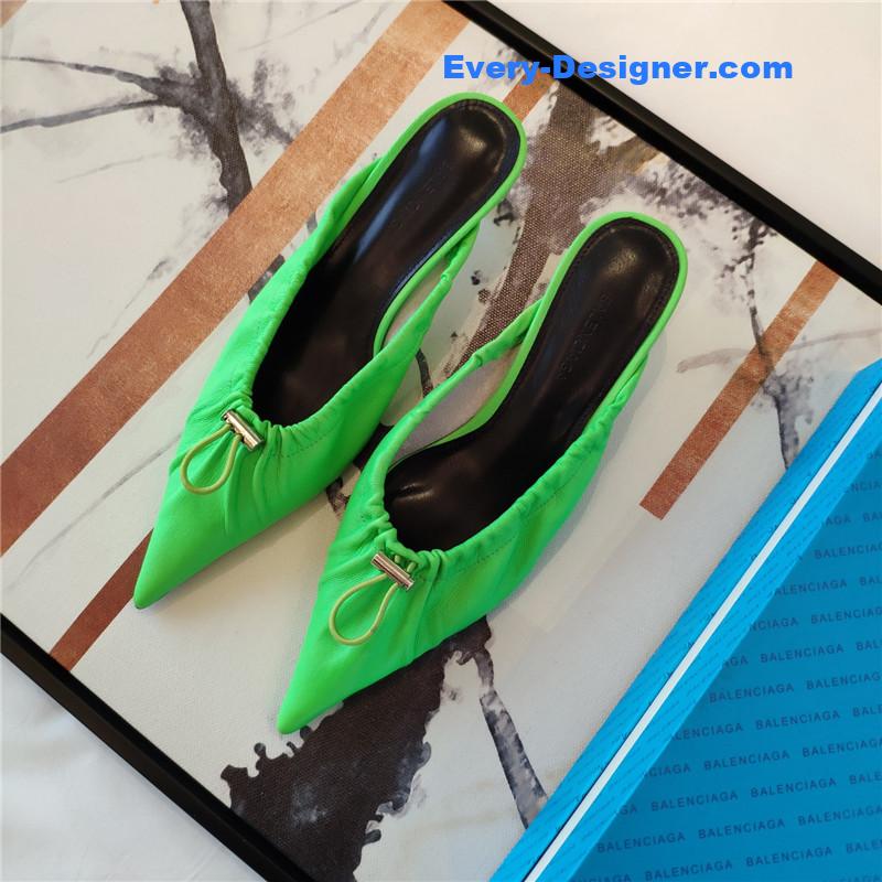 Ba1en*iaga’s new knife-heel kitten-heel elastic cuffed shoes