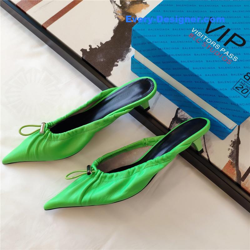 Ba1en*iaga’s new knife-heel kitten-heel elastic cuffed shoes