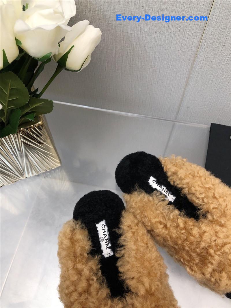 CC furry slippers