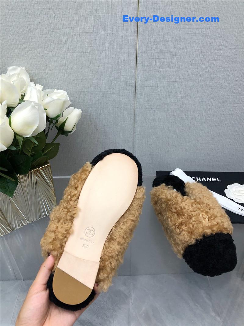 CC furry slippers