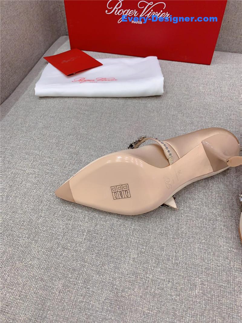 Roger vivor new Bouquet flower rhinestone cat heel high heels