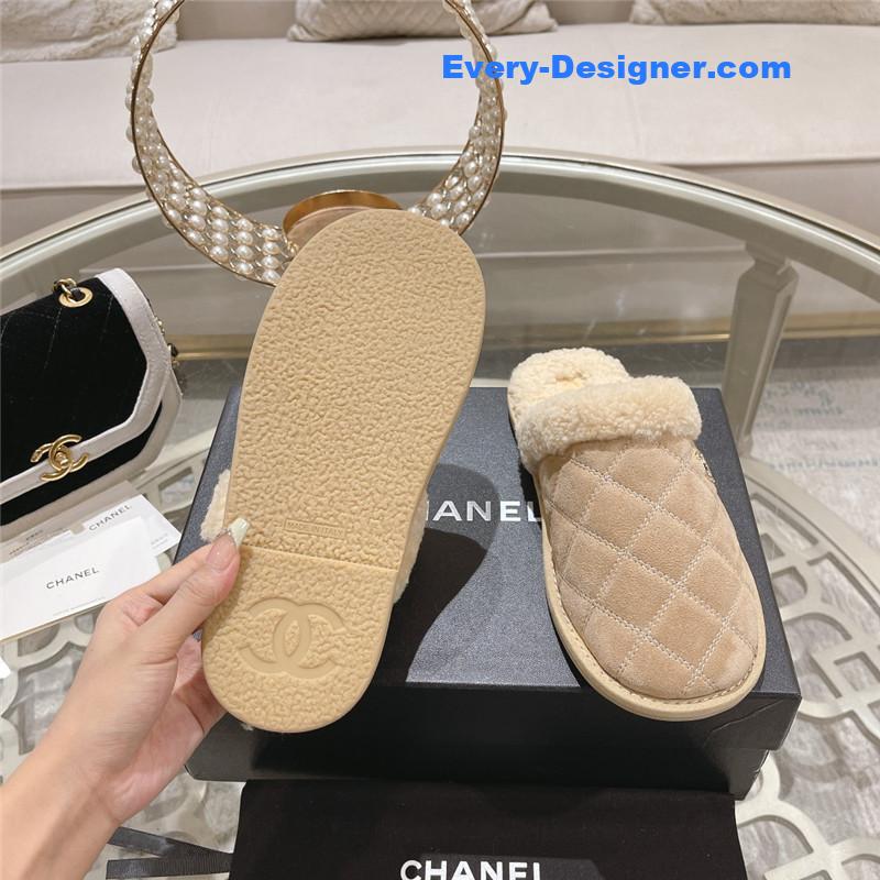 CC classic color block fur flip flops