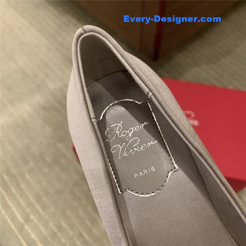 Roger vivor square buckle rhinestone high heel shoes