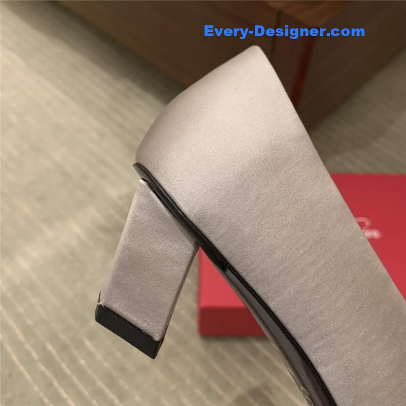 Roger vivor square buckle rhinestone high heel shoes