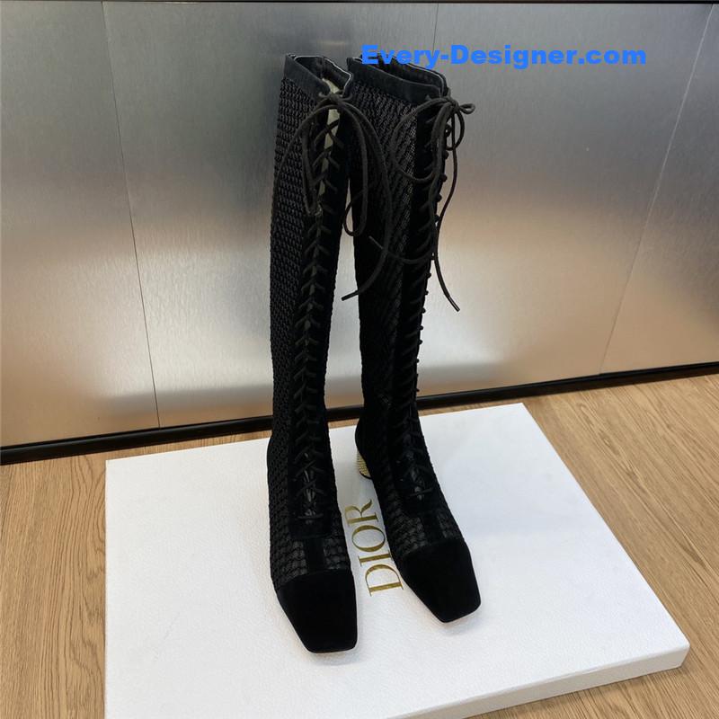 D10r metallic pearl heel knight boots for women