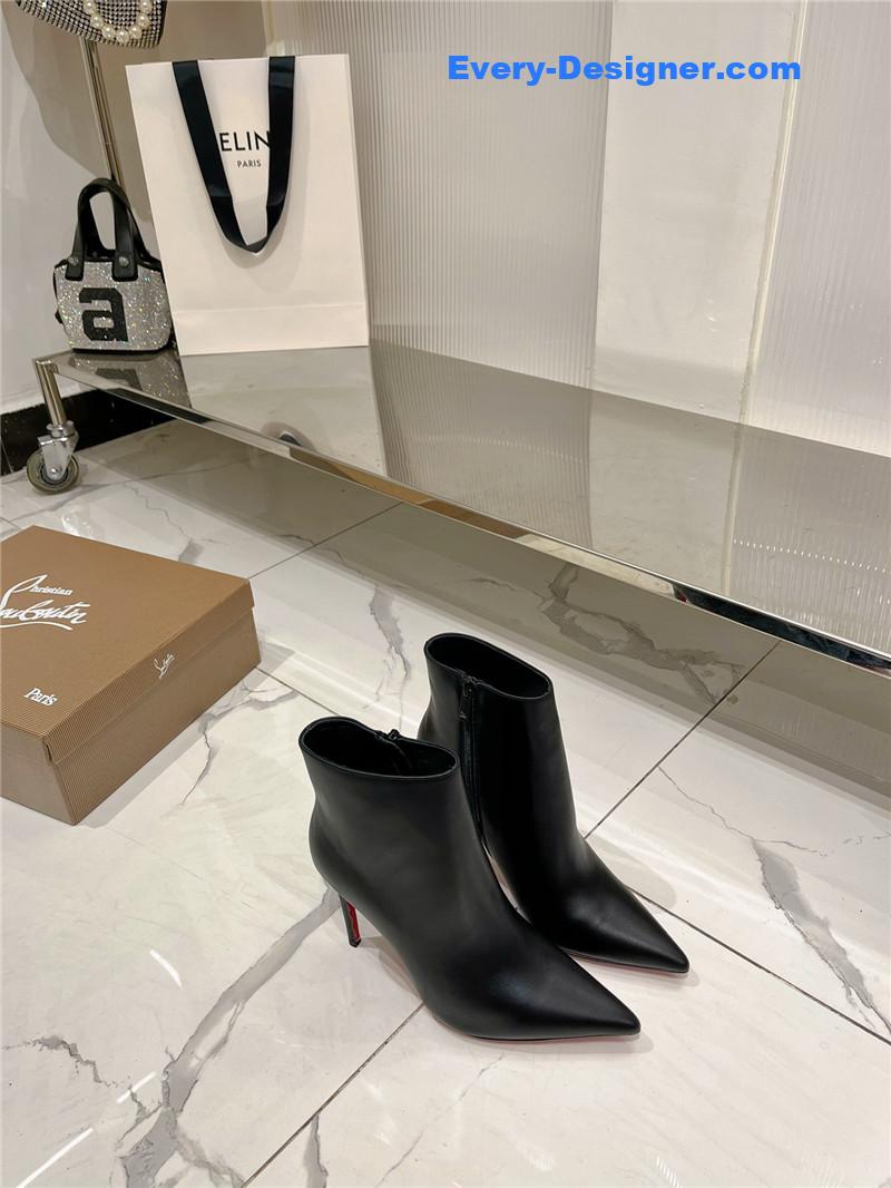 Chr1st1an louboutin high-heeled leather short boots