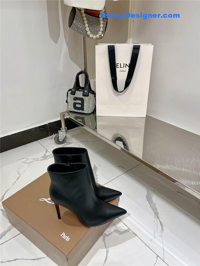 Chr1st1an louboutin high-heeled leather short boots