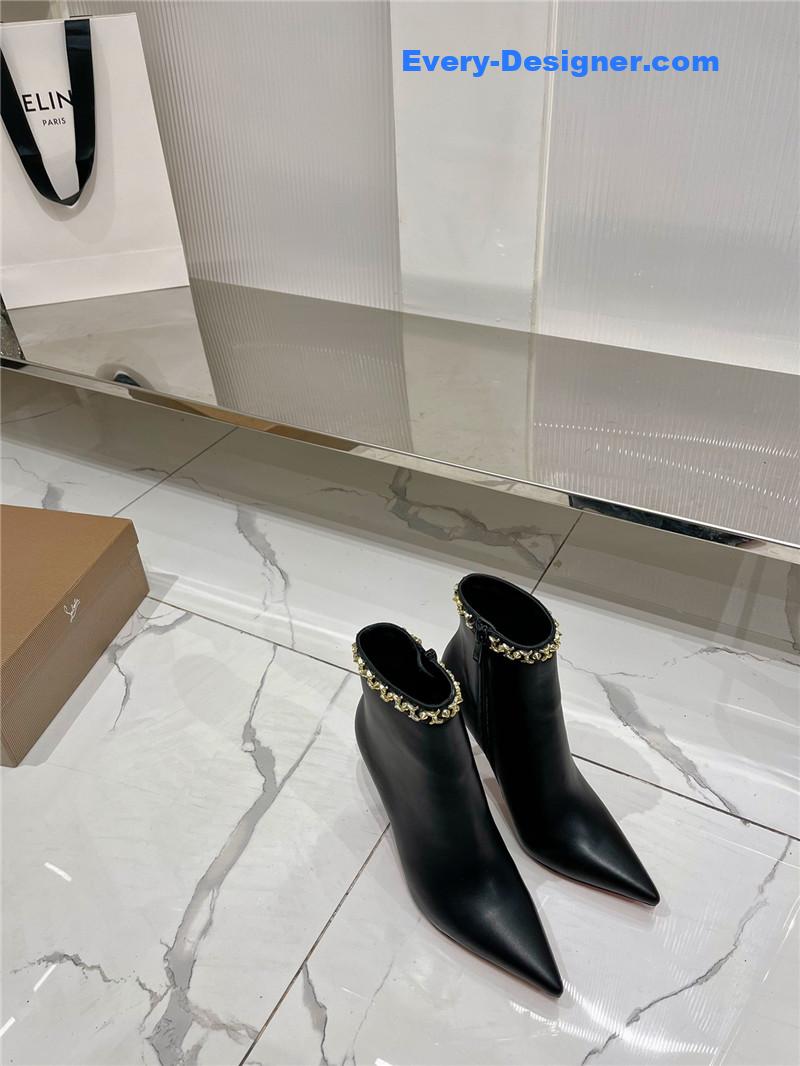 Chr1st1an louboutin high-heeled leather short boots