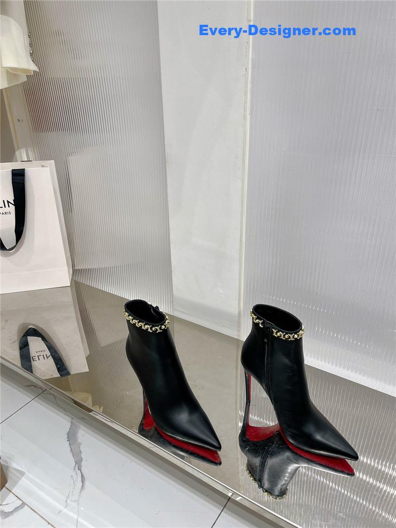 Chr1st1an louboutin high-heeled leather short boots