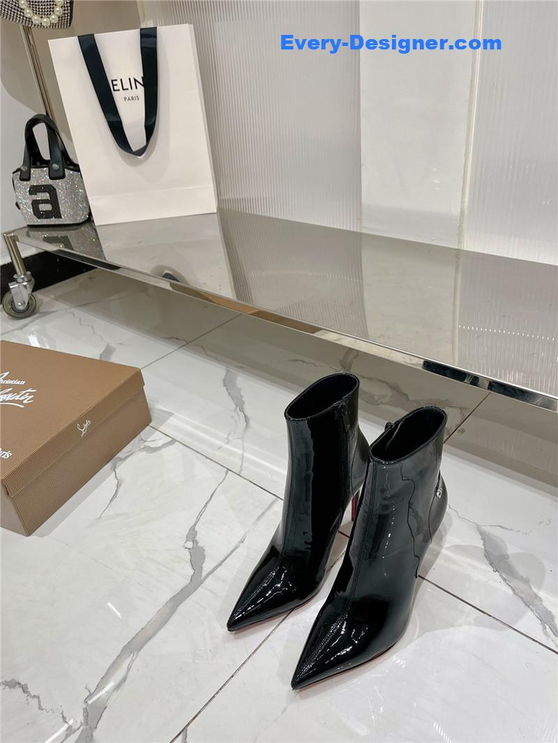 Chr1st1an louboutin high-heeled leather short boots