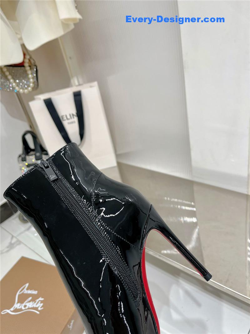 Chr1st1an louboutin high-heeled leather short boots